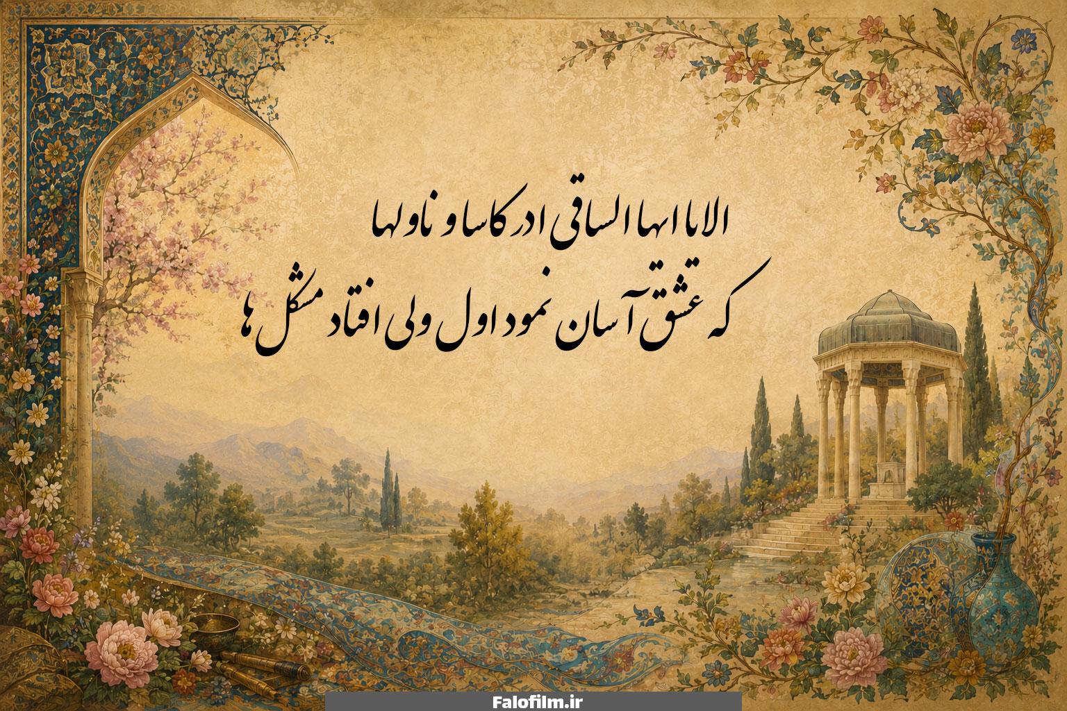 الا یا ایها الساقی ادر کاسا و ناولها که عشق آسان نمود اول ولی افتاد مشکلها