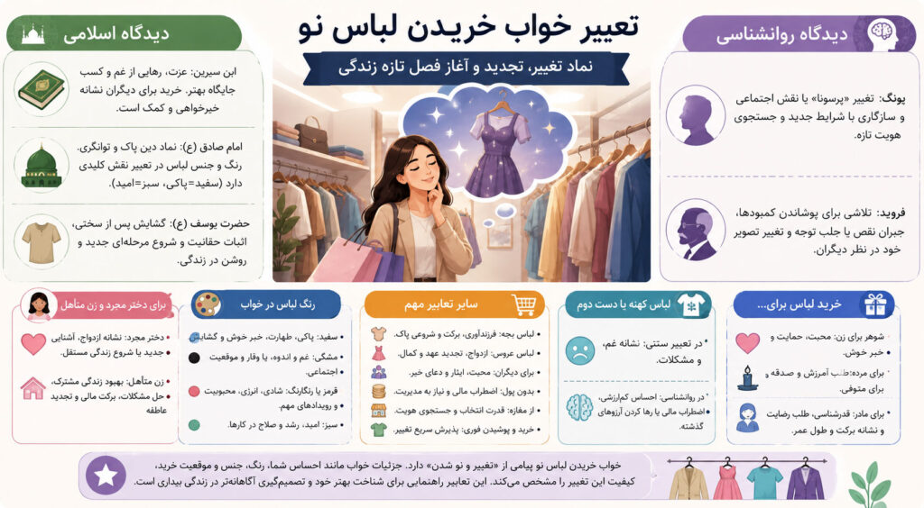 اینفوگرافی تعبیر خواب لباس نو