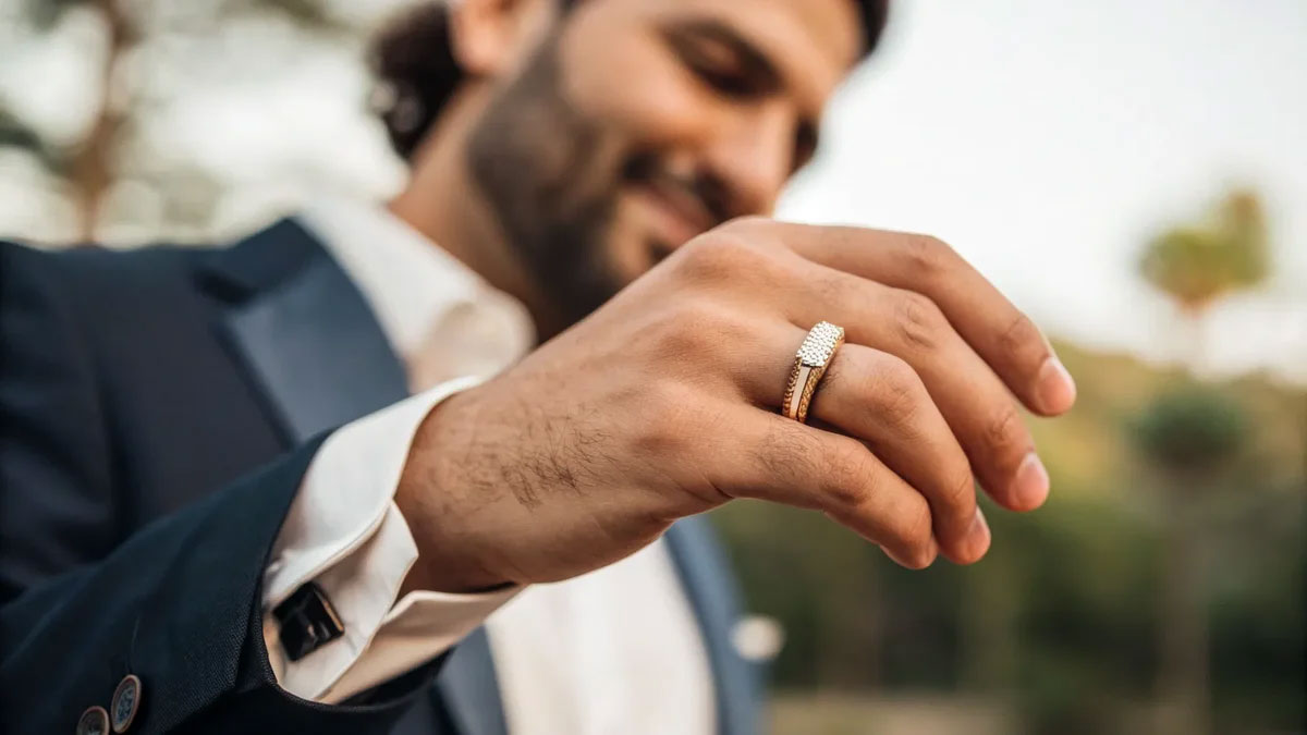عکس حلقه ازدواج در دست یک مرد
